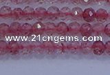 CRB1863 15.5 inches 2*3mm faceted rondelle strawberry quartz beads