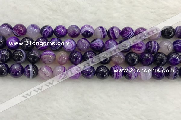 CAA1873 15.5 inches 10mm round banded agate gemstone beads