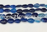 CAA4707 15.5 inches 13*18mm flat teardrop banded agate beads wholesale