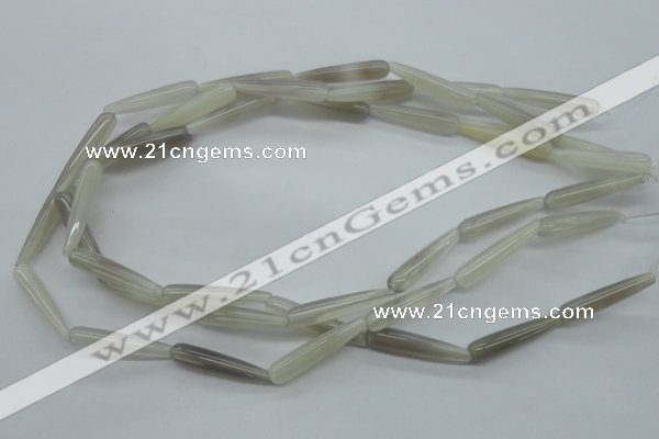 CAG3562 15.5 inches 6*30mm teardrop grey agate gemstone beads