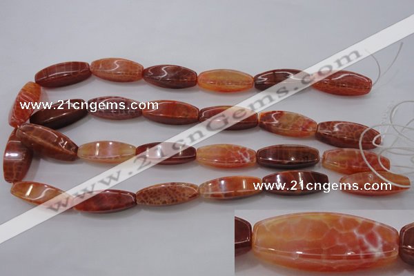 CAG4188 15.5 inches 10*30mm tetrahedron natural fire agate beads