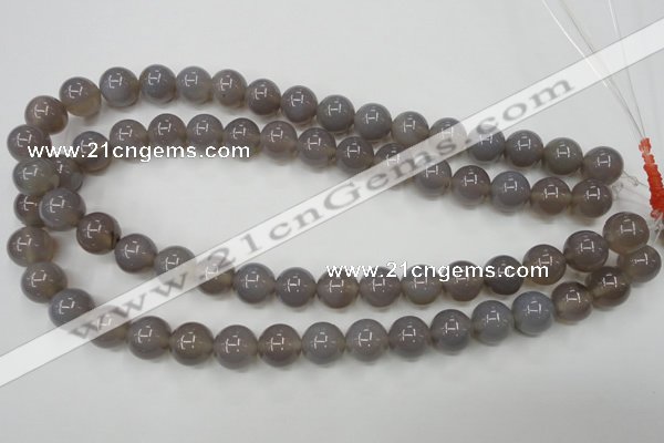 CAG4773 15 inches 12mm round grey agate beads wholesale