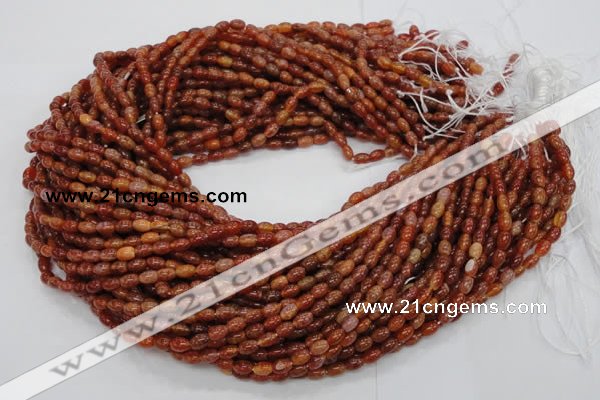 CAG603 15.5 inches 4*6mm rice natural fire agate beads wholesale