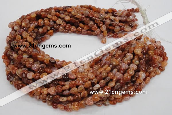 CAG627 15.5 inches 8*8mm heart natural fire agate beads wholesale