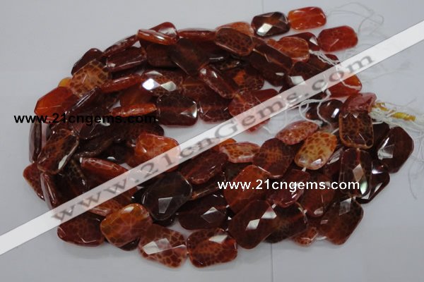 CAG663 15.5 inches 15*20mm faceted rectangle natural fire agate beads