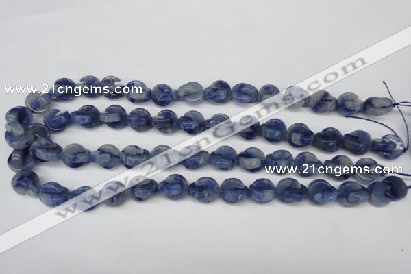 CAJ582 15.5 inches 12*12mm curved moon blue aventurine beads wholesale