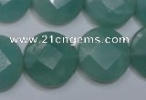 CAM945 15.5 inches 20mm faceted coin amazonite gemstone beads