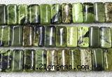 CAU582 7.5 inches 10*20mm rectangle double drilled Australia chrysoprase beads