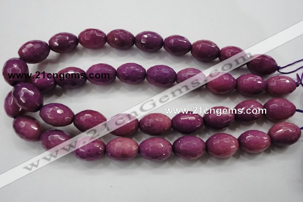 CCN1456 15.5 inches 15*20mm faceted rice candy jade beads wholesale