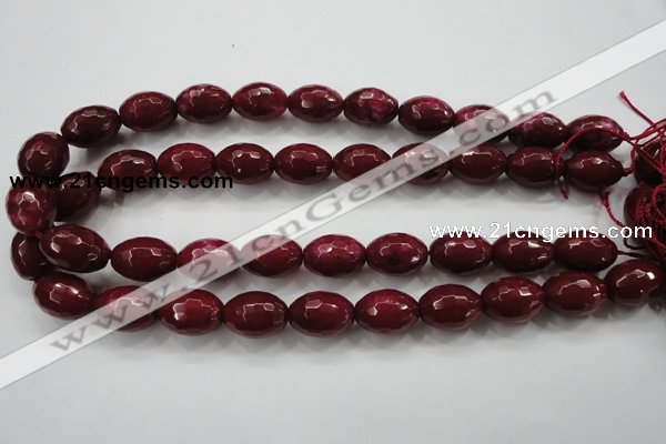 CCN1465 15.5 inches 13*18mm faceted rice candy jade beads wholesale