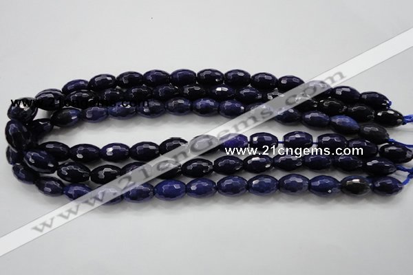 CCN1473 15.5 inches 10*14mm faceted rice candy jade beads wholesale