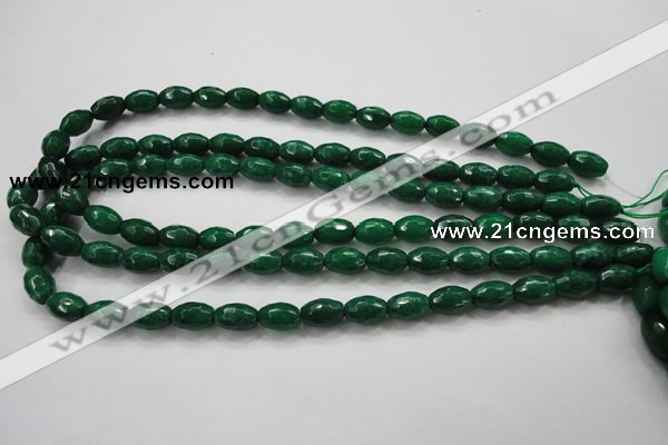 CCN1482 15.5 inches 8*12mm faceted rice candy jade beads wholesale