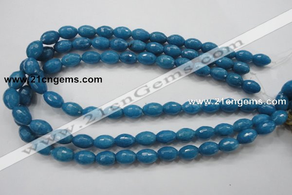 CCN1493 15.5 inches 10*14mm faceted rice candy jade beads wholesale