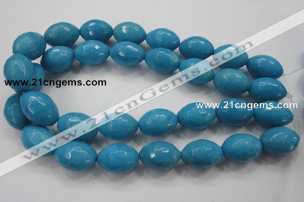 CCN1497 15.5 inches 18*25mm faceted rice candy jade beads wholesale