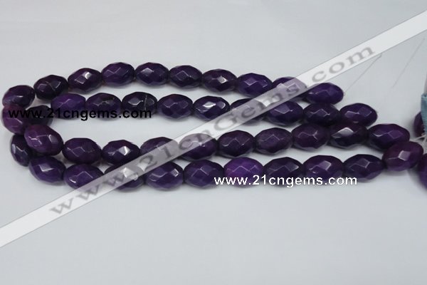 CCN182 15.5 inches 13*18mm faceted rice candy jade beads