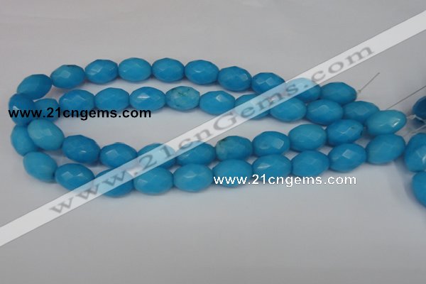 CCN187 15.5 inches 13*18mm faceted rice candy jade beads