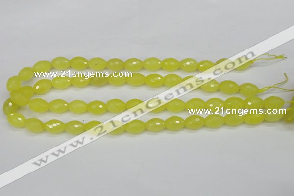 CCN2010 15 inches 10*14mm faceted rice candy jade beads wholesale