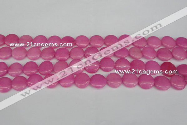 CCN2600 15.5 inches 18mm flat round candy jade beads wholesale