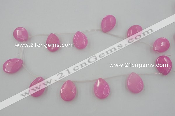 CCN2715 Top-drilled 18*25mm briolette candy jade beads wholesale