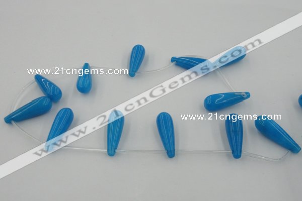 CCN2738 Top-drilled 10*30mm teardrop candy jade beads wholesale