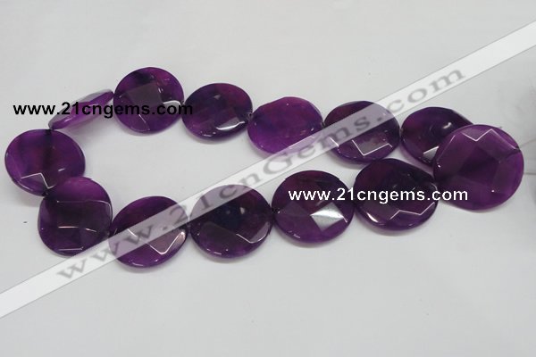 CCN286 15.5 inches 30mm faceted coin candy jade beads wholesale