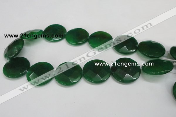 CCN289 15.5 inches 30mm faceted coin candy jade beads wholesale