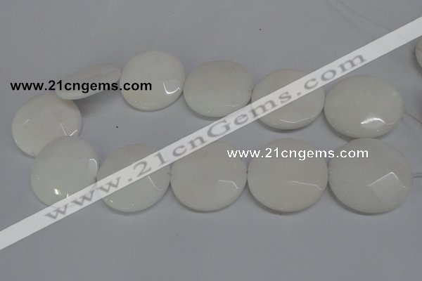 CCN300 15.5 inches 35mm faceted coin candy jade beads wholesale