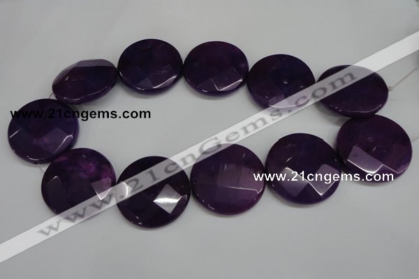 CCN307 15.5 inches 35mm faceted coin candy jade beads wholesale