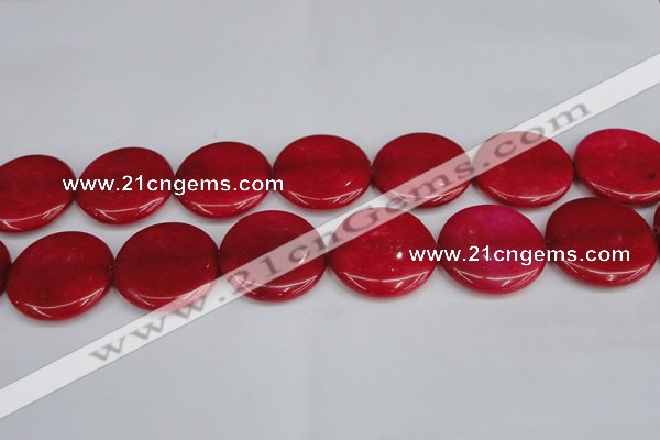 CCN3853 15.5 inches 35mm flat round candy jade beads wholesale