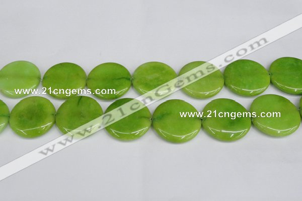 CCN3856 15.5 inches 35mm flat round candy jade beads wholesale