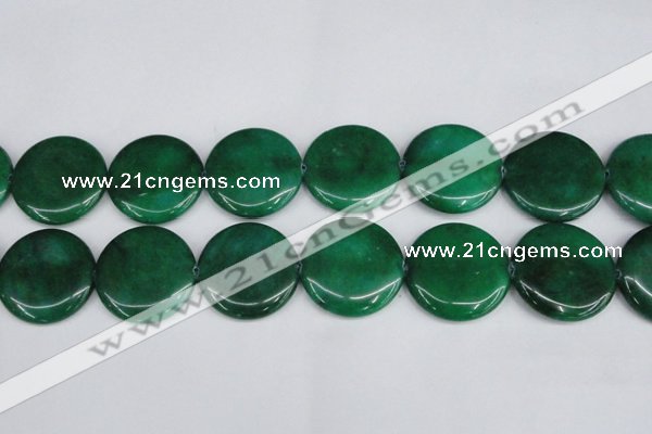 CCN3857 15.5 inches 35mm flat round candy jade beads wholesale