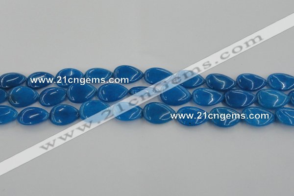 CCN3872 15.5 inches 13*18mm flat teardrop candy jade beads