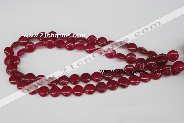 CCN477 15.5 inches 12mm flat round candy jade beads wholesale