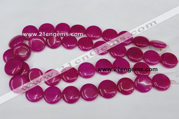 CCN499 15.5 inches 20mm flat round candy jade beads wholesale