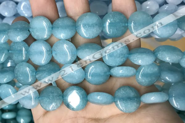 CCN5889 15 inches 15mm flat round candy jade beads Wholesale