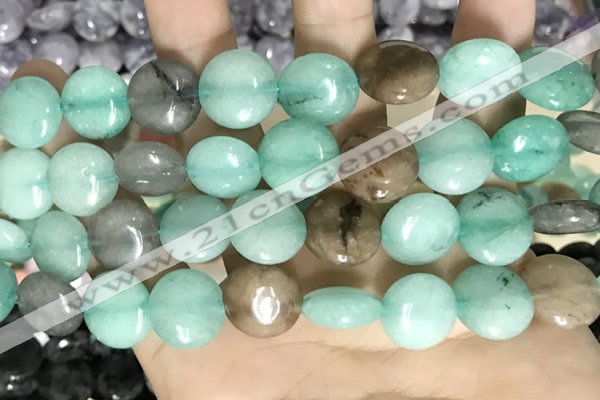 CCN5910 15 inches 15mm flat round candy jade beads Wholesale