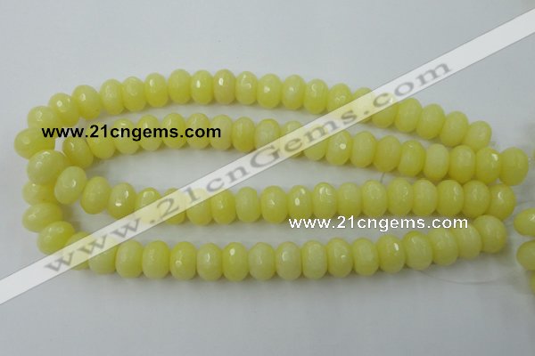 CCN919 15.5 inches 10*14mm faceted rondelle candy jade beads