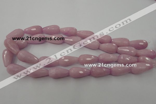 CCN988 15.5 inches 13*25mm faceted teardrop candy jade beads