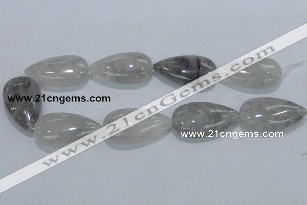 CCQ224 15.5 inches 25*45mm teardrop cloudy quartz beads wholesale