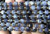 CCU1362 15 inches 6mm - 7mm faceted cube iolite gemstone beads