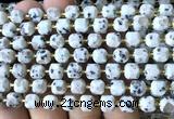 CCU1378 15 inches 6mm - 7mm faceted cube sesame jasper beads