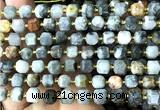 CCU1385 15 inches 6mm - 7mm faceted cube eagle eye jasper beads