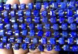 CCU1405 15 inches 6mm - 7mm faceted cube lapis lazuli beads