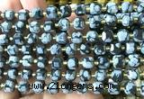 CCU1408 15 inches 6mm - 7mm faceted cube snowflake obsidian beads