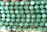 CCU1422 15 inches 6mm - 7mm faceted cube green aventurine jade beads