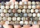 CCU1461 15 inches 8mm - 9mm faceted cube phantom quartz beads