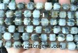 CCU1492 15 inches 8mm - 9mm faceted cube eagle eye jasper beads