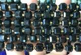 CCU1496 15 inches 8mm - 9mm faceted cube black onyx beads