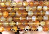 CCU1497 15 inches 8mm - 9mm faceted cube carnelian beads