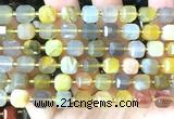 CCU1500 15 inches 8mm - 9mm faceted cube yellow Botswana agate beads